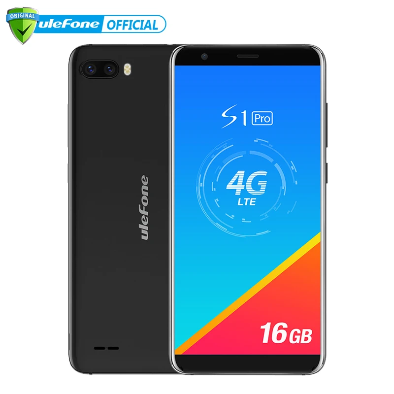 Ulefone S1 برو الهاتف المحمول الروبوت 8.1 5.5 بوصة 18:9 MTK6739 رباعية النواة 1 GB RAM 16 GB ROM 13MP + 5MP الخلفية كاميرا مزدوجة 4G الهاتف الذكي