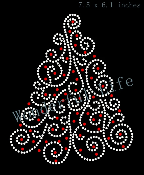 Free shipping Christmas Rhinestone Transfer Rhinestone Iron on heat
