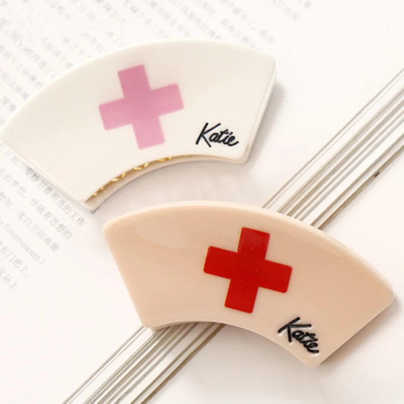 

HZ 2019 New Lovely Japan Acetate Hair Clip Sweet Nurse Cap Lolita Hair Grip Barrette Hairpin Hair Accessories for Women Girls