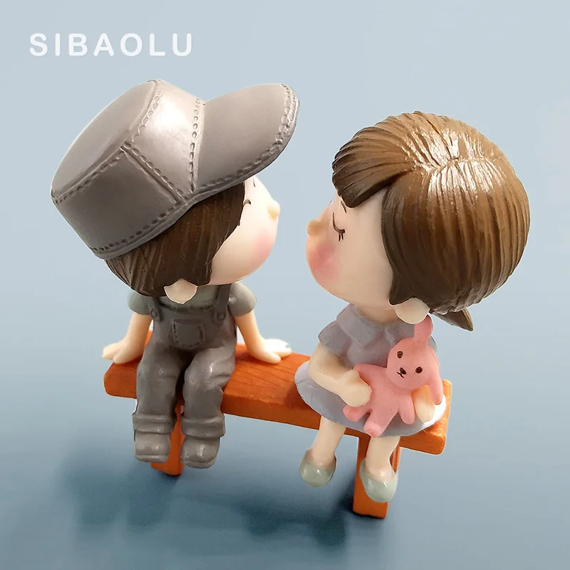

Fashion Lover Couple Figurines Wedding Doll Miniatures Fairy home decor Garden Decoration mariage DIY accessories