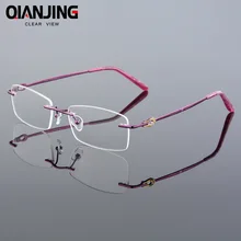 Новые высококачественные роскошные титановые деловые ультралегкие очки без оправы с широким большим лицом женские оптические очки для чтения при близорукости Armacao очки 616