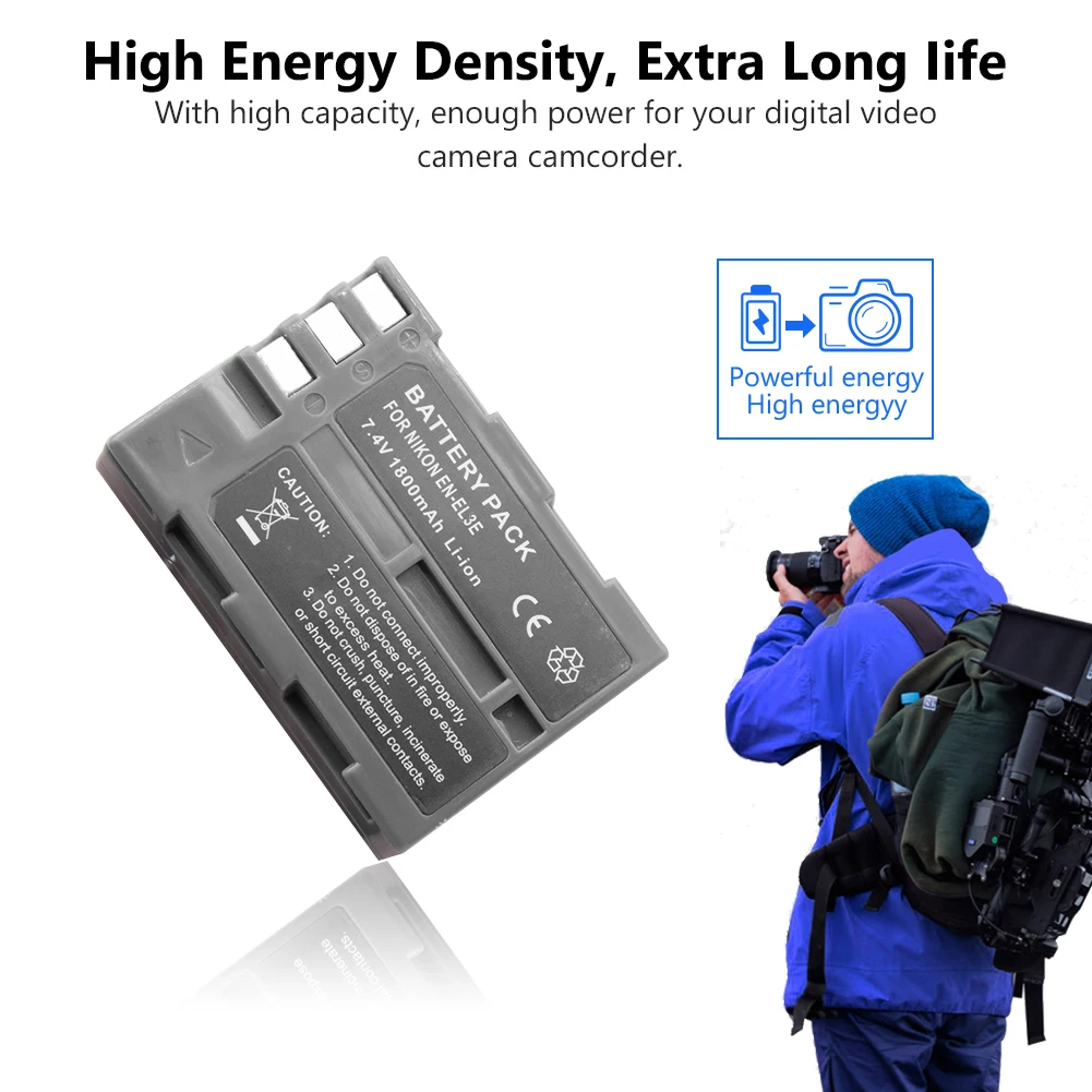 EN EL3E EL3A литиевая батарея для Nikon D90 D80 D70 D50 D100 D200 D300 1800mAh перезаряжаемая литий