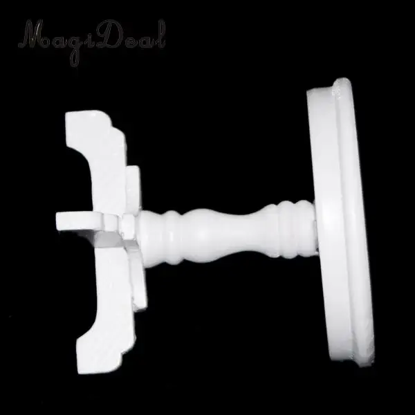 1/12 Scale Outdoor Patio Garden Coffee Tea Table for Dollhouse Living Room Bedroom Wooden Round White Miniature Furniture Acc