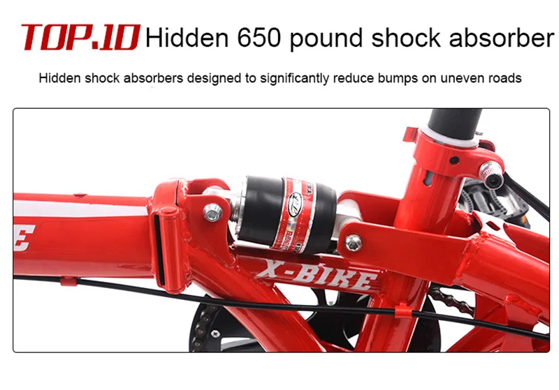 Excellent Adult Folding Bike 16-Inch Speed Change Two-Disc Brake Folding Car Small Wheel Portable Student Leisure Bicycle 18