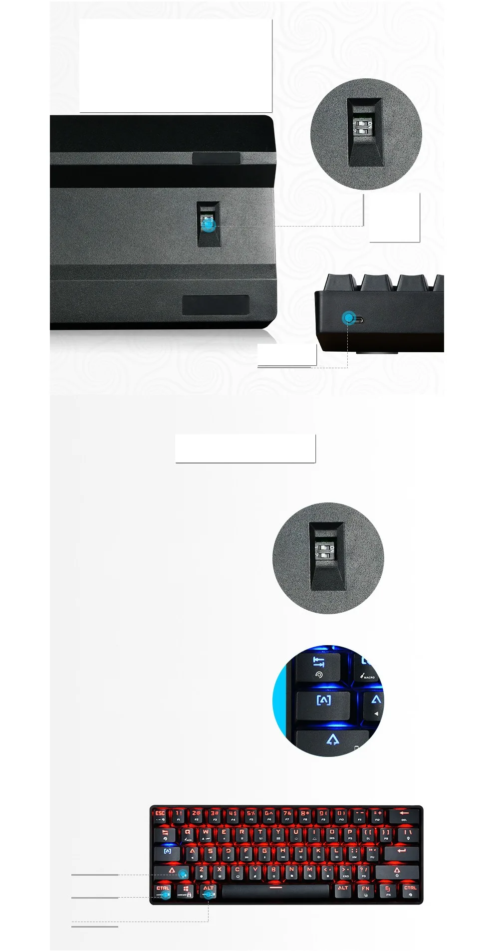 Геймер механический usb тастатур teclado игровая клавиша клавиатура ПК с подсветкой механическая клавиатура computador teclado mecanico