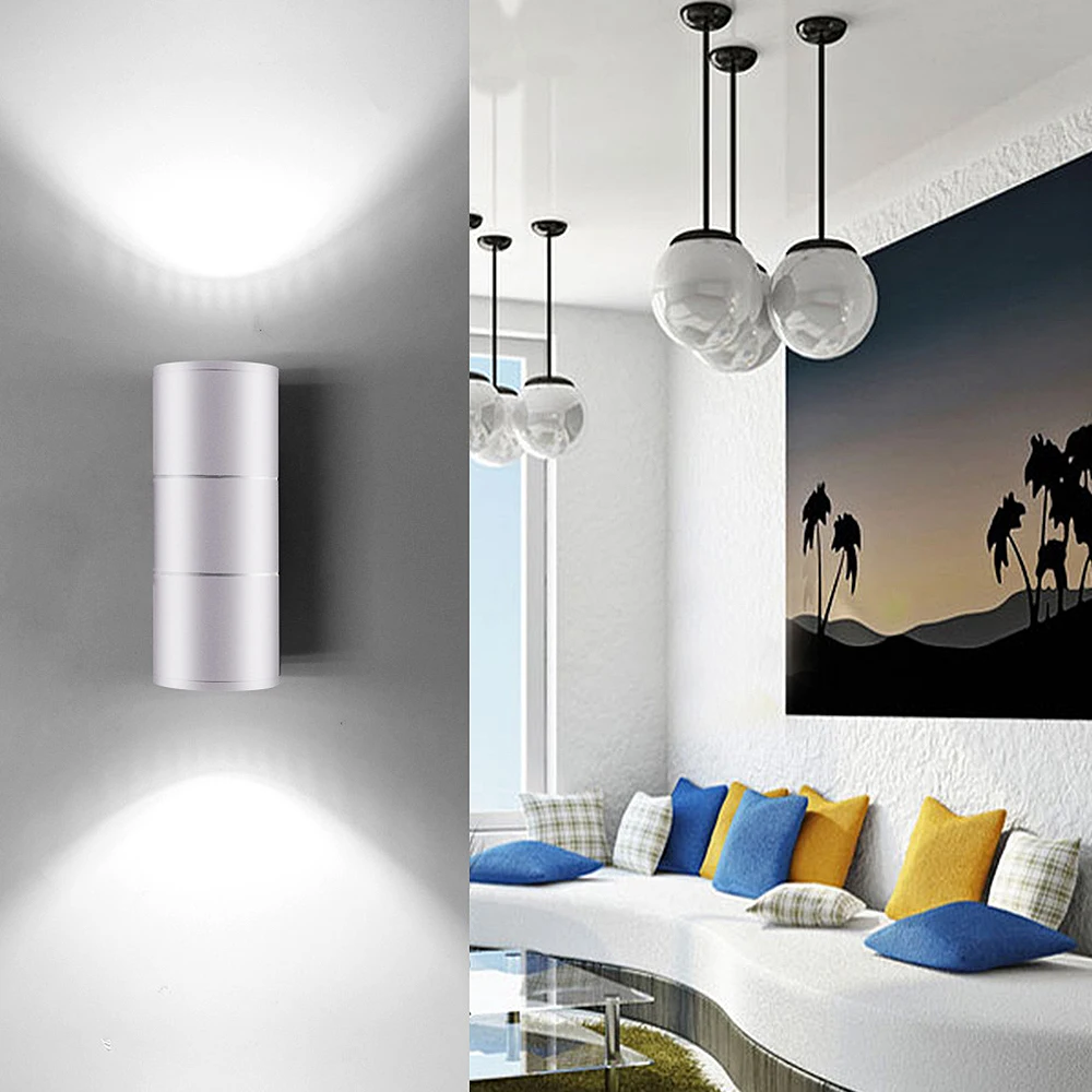 

Up And Down Wall Light Scrub Black Grey Outdoor Garden Door Lamp Waterproof Patio Lights Double Head Wall Light High Quality