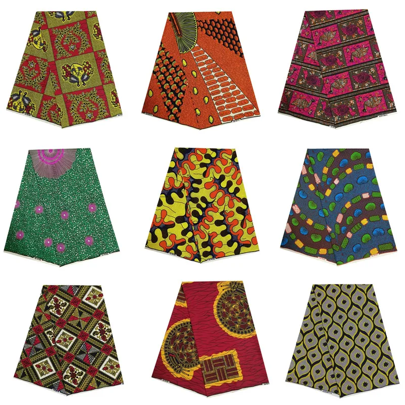 

2018 Ankara African Polyester Wax Prints Fabric Hollandais Sty High Quality 6 yards African Fabric for Party Dress SC12298