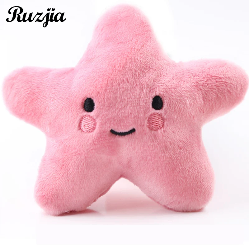 Cute Pink Star Interactive Dog Squeak Plush Bite Resistant Toys for Small Large Pets Chew Training Teeth Grinding Toy Products | Дом и сад