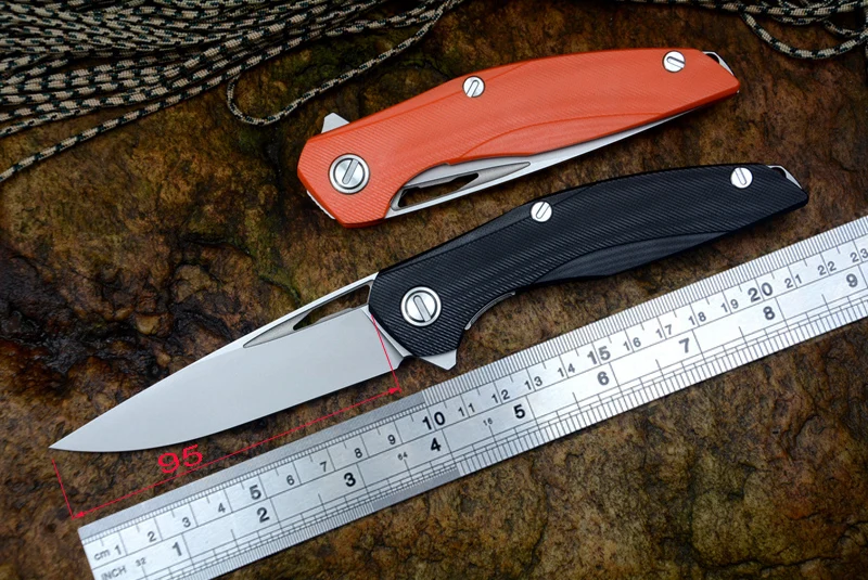

F111 flipper folding knife D2 blade G10 handle outdoor survival knife hunting camping with titanium clip for collection gift