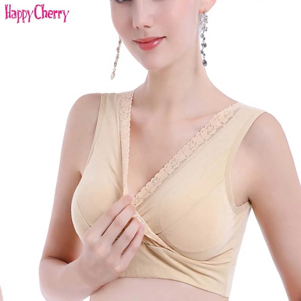 

4 pcs/ lot Wireless Cotton Maternity Bra Vest Women Nursing Pregnant Wire Free Sleep Bra Breastfeeding Pregnant Mother Clothes