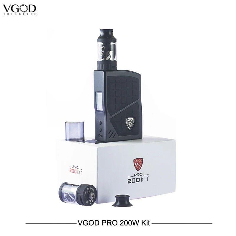 

100% Original Electronic Cigarettes VGOD Pro 200w Box Mod Kit Safe Vaporizer Mod 4ml Subohm Tank USA Vape E Cigarettes VS SMOK