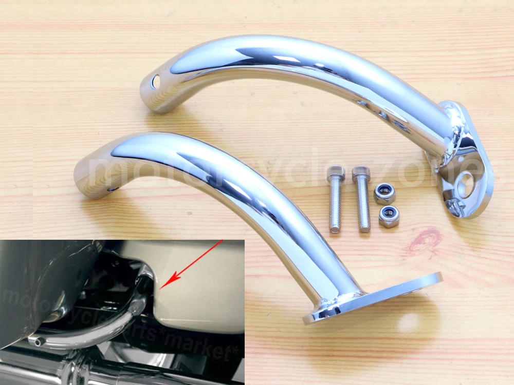 

Chrome Saddlebag Guard Eliminator Support Bracket Motor Guards case for Harley Touring Electra Glide FLHT 1997 - 2008