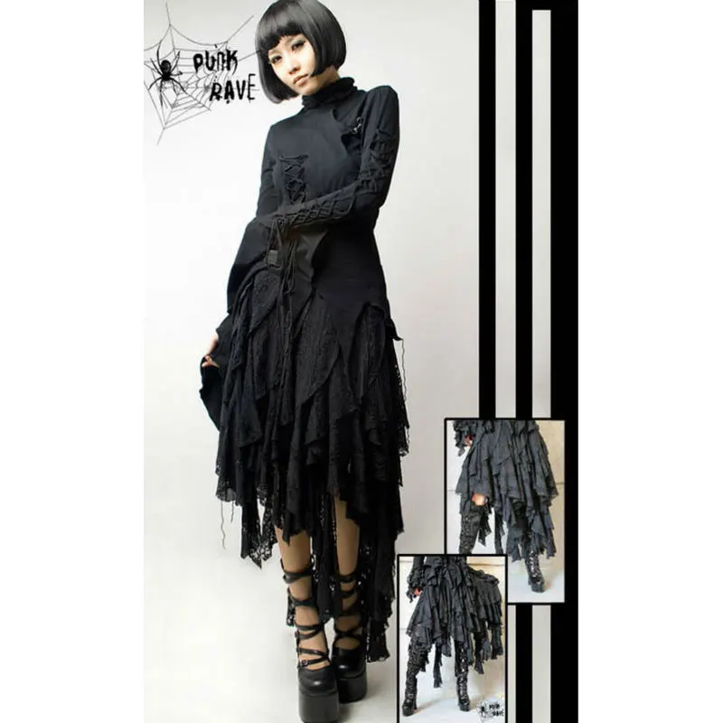 

Punk Rave Black mysterious Goth Skirt,Dance-punk,street fashion lolita clothing Q079
