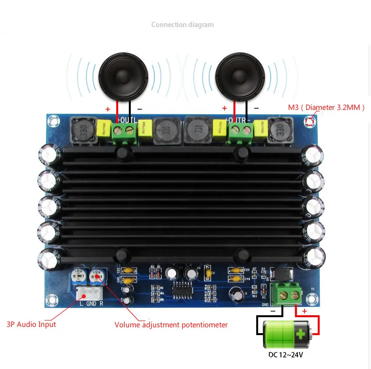 AIYIMA Amplifiers Audio Board Amplificador Pre-class TPA3116D2 Two Channel Digital Amplifier Board 150x2 DC12-24V