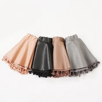 

chifuna Girls Skirt Good Quality Children PU Leather Skirt Baby Outfits Kids Fashion Girl Skirts Toddler Children Clothes