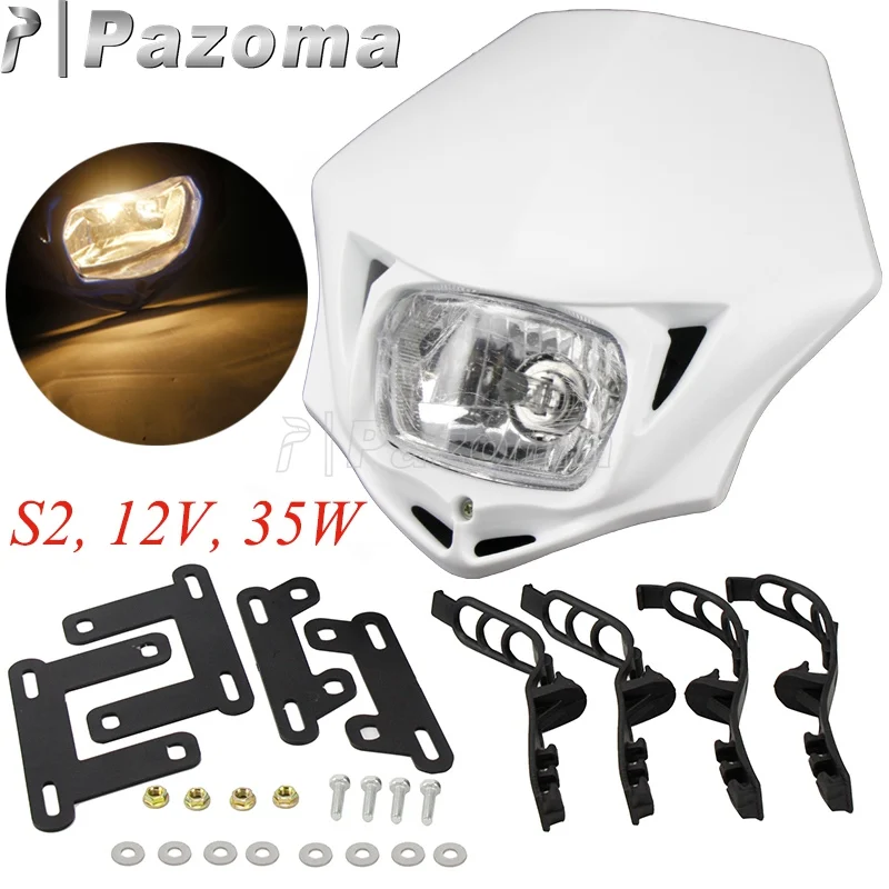 Передняя фара для мотоцикла Suprmoto 12 в 35 Вт белая обтекатель Yamaha Honda Suzuki RMX WR 450 250 YZ TTR