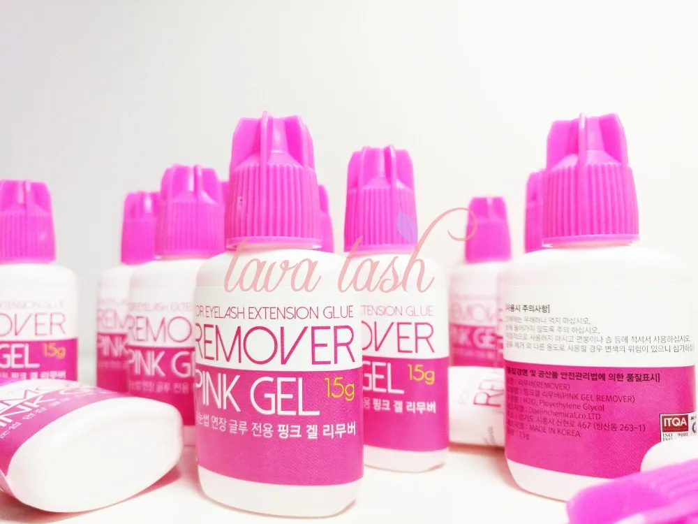 

Free Shipping Korea Pink Gel Remover For Eyelash Extensions Glue 15g/bottle 2 bottles/lot eyelash extensions glue remover