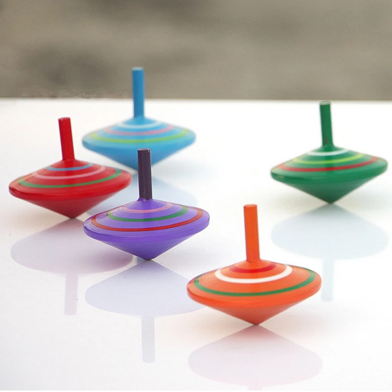 10 PC zábava Spinning topy dřevěné barevné zábavné spinning top hračky Rodič-dítě hračky dětské vzdělávání hračky