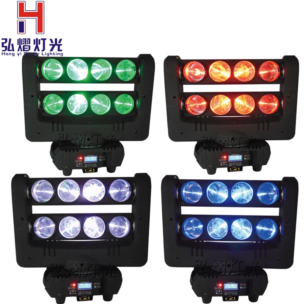 

4xLot New Moving Head Led Spider Light 8x10W 4in1 RGBW Led Party Light DJ Lighting Beam Moving Head Beam Spot Lights