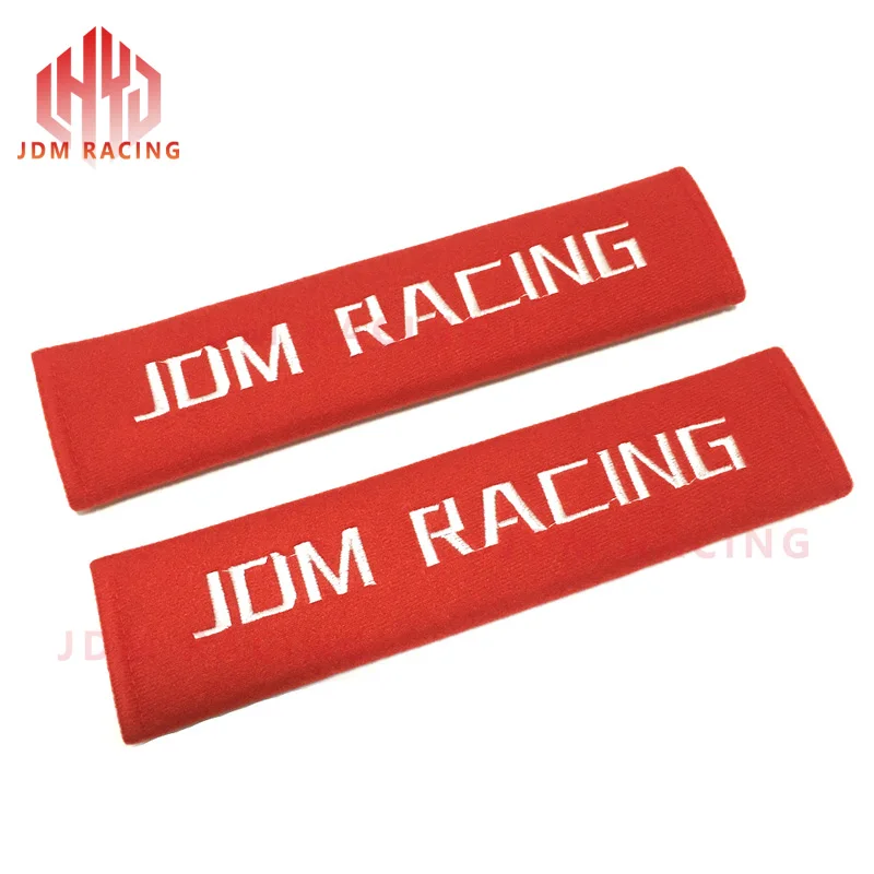 2 шт красный ремень безопасности ремень наплечный ремень накладки для ремней JDM гоночные защитные чехлы автомобильные чехлы Автомобильная подушка - Название цвета: red