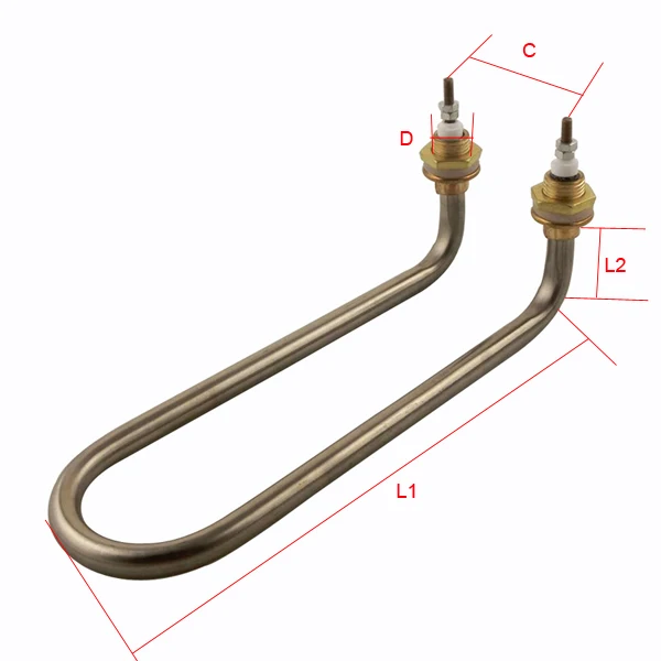 Изгиб нагревательной трубки из нержавеющей стали 220 В 1 кВт 2 кВт 3 кВт электрический водонагреватель трубы