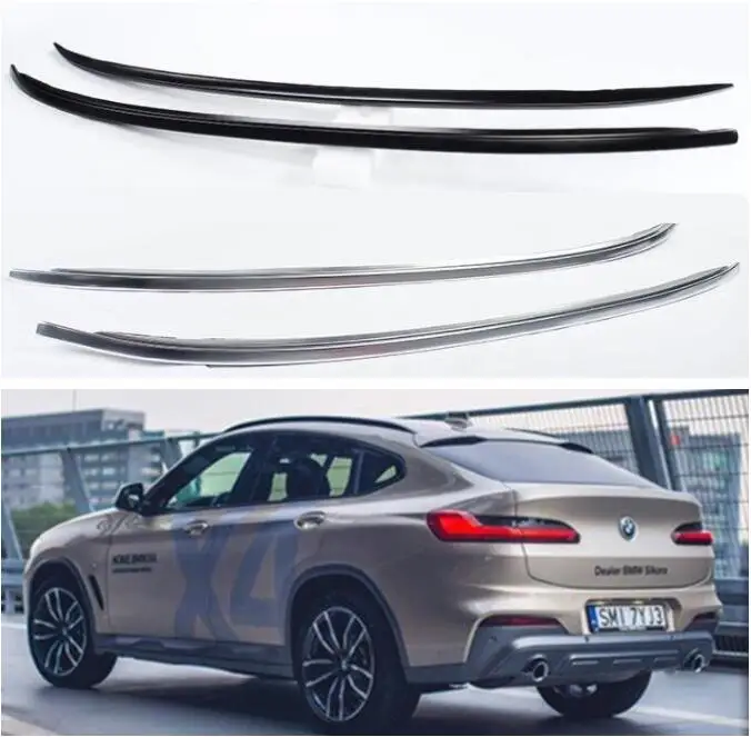 جديد الألومنيوم رف سقف سيارة الأمتعة الأمتعة شريط ل 15-18 BMW X6 F16 2015 2016 2017 2018 2019 سريع بواسطة EMS (أسود الفضة)