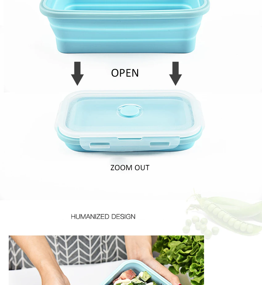 LIYIMENG Silicone Folding Lunch Box Eco-Friendly Matetial Portable Bowl For Picnic Office Workers School25