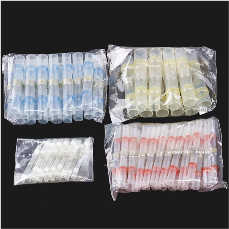 

75 PCS Heat Shrink Butt Terminals Solder Seal Connector Waterproof Splice Wire Connectors Soldering Terminals 26-10 AWG