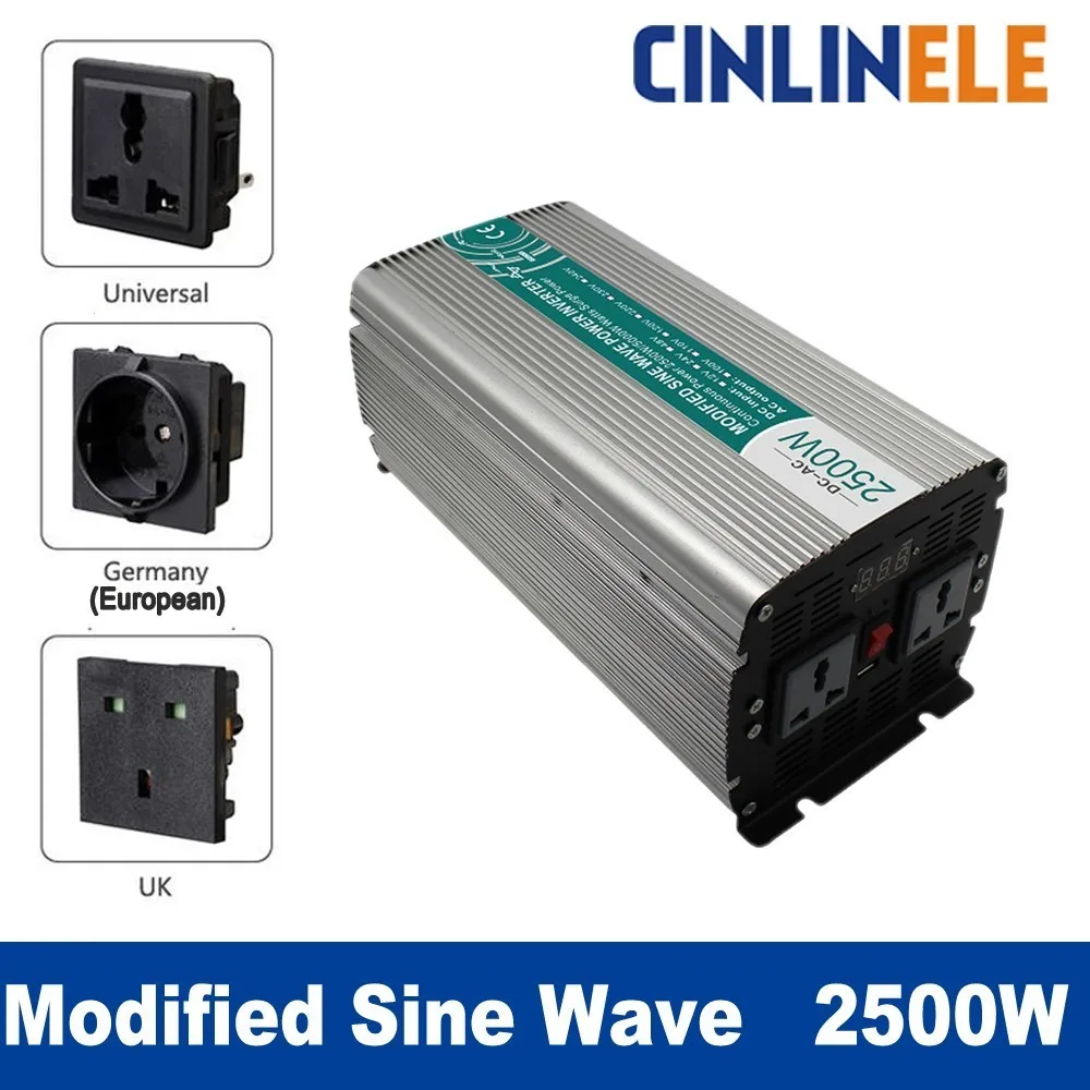 

Smart Modified Sine Wave Inverter 2500W CLP2500A DC 12V 24V to AC 110V 220V Smart Series Solar Power 2500W Surge Power 5000W
