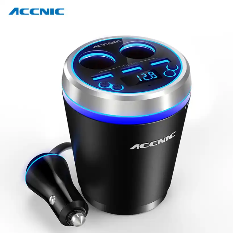 C1 TF/Miscro SD автомобильный музыкальный MP3-плеер Handsfree Bluetooth автомобильный комплект fm-передатчик сигарета Ligther адаптер 3 USB чашка автомобильное зарядное устройство - изображение