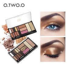 O. TWO. O брендовая палитра теней для век с кистью Nude Smoky Eyeshdow макияж мерцающие матовые тени для век Пудра 15 цветов в 1 макияж для глаз