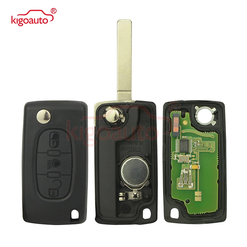 KIGOAUTO дистанционный Автомобильный ключ для Citroen peugeot CE0536 3 кнопки с кнопкой светильник PCF7961 VA2 ключ 434 МГц FSK модель