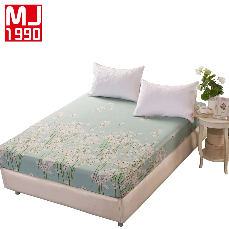 

Fitted Sheet 100% Cotton Twill Adults Flowers Printed Mattress Cover Bed Sheet Double Mattress Protector Four Corners Elastic