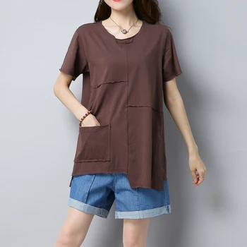 

Large size summer women fat mm 2020 new fertilizer to increase loose Han Fan casual shirt was thin short sleeve t-shirt female