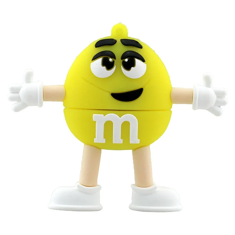 Милый мультяшный usb-накопитель M& M Rainbow Bean, 4 ГБ, 8 ГБ, 16 ГБ, 32 ГБ, 64 ГБ, флеш-накопитель USB 2,0, флеш-карта памяти, 6 цветов на выбор