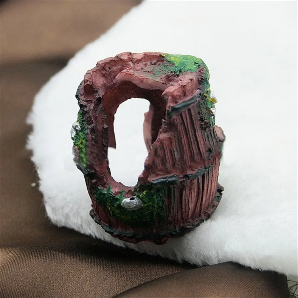 Aquarium Fish Tank Decorations Resin Crafts Mini Retro Barrel Reproduction House For Shrimps & Fishes