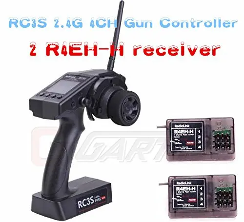 

RadioLink RC3S 2.4G 4CH Gun Controller Transmitter + 2pcs R4EH-H Receiver for RC for Car and Boat
