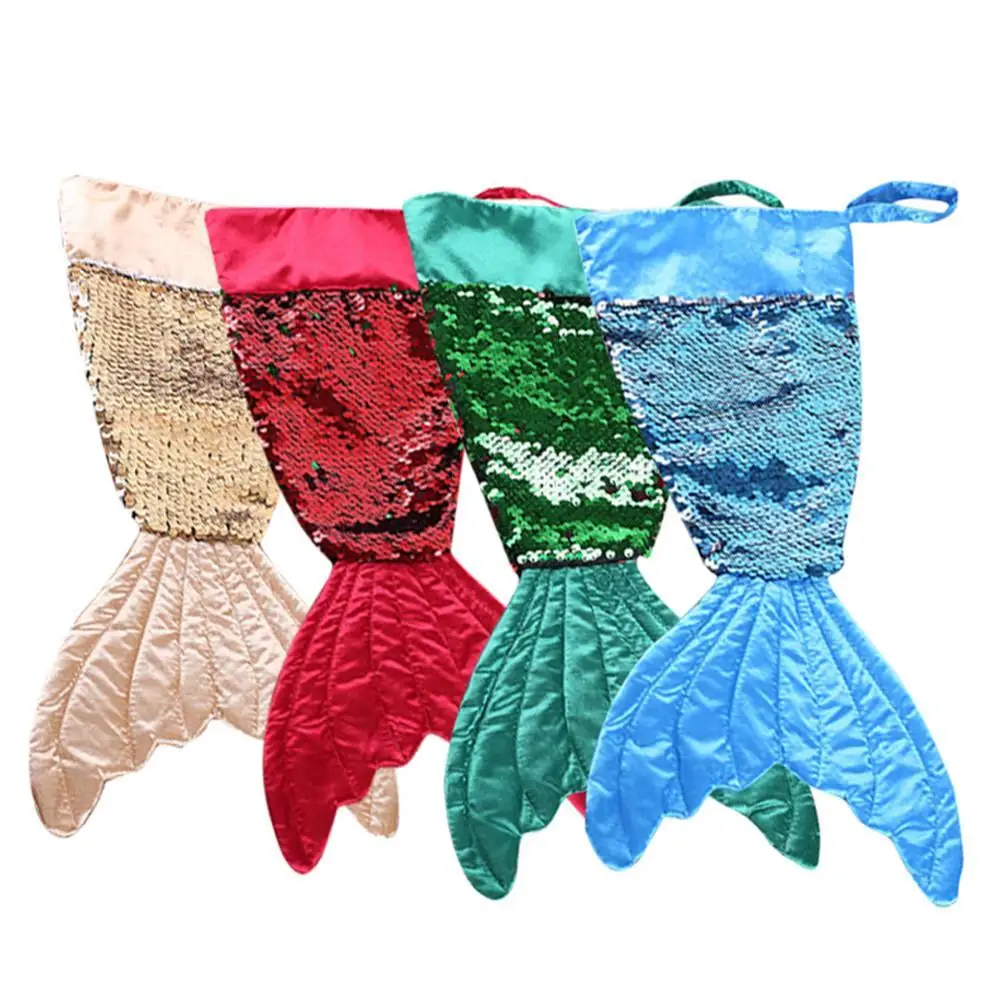 

1pcs New Sequins Mermaid Candy Bag Pendant Gift Bag Christmas Tree Decorations
