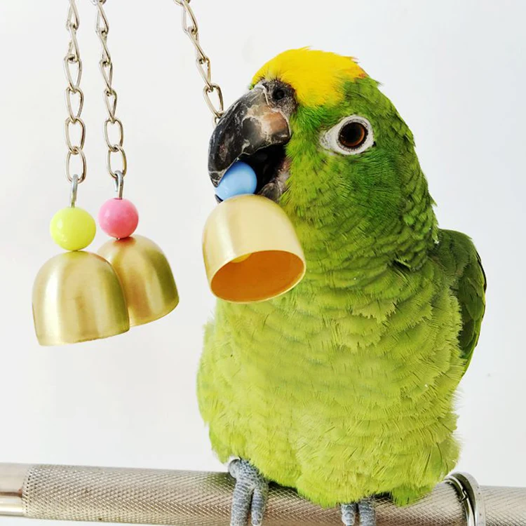 Parrot Bell Bird Toys Pigeon Cockatiel Parakeet Stand Bird Cage Bite