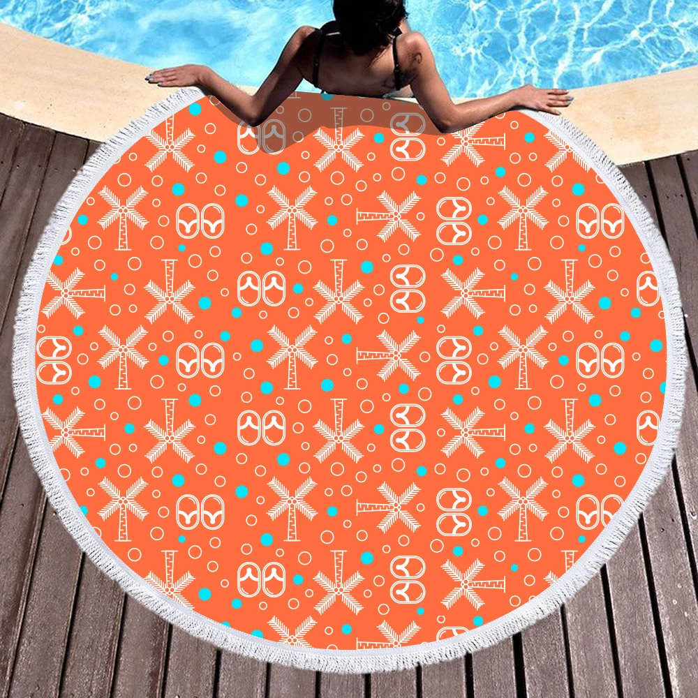Богемные кисточки, коврик для пляжа, коврик для йоги, новинка 2019, цветочный принт, 145*145 см, размер, большой пляжный ковер, женский купальный