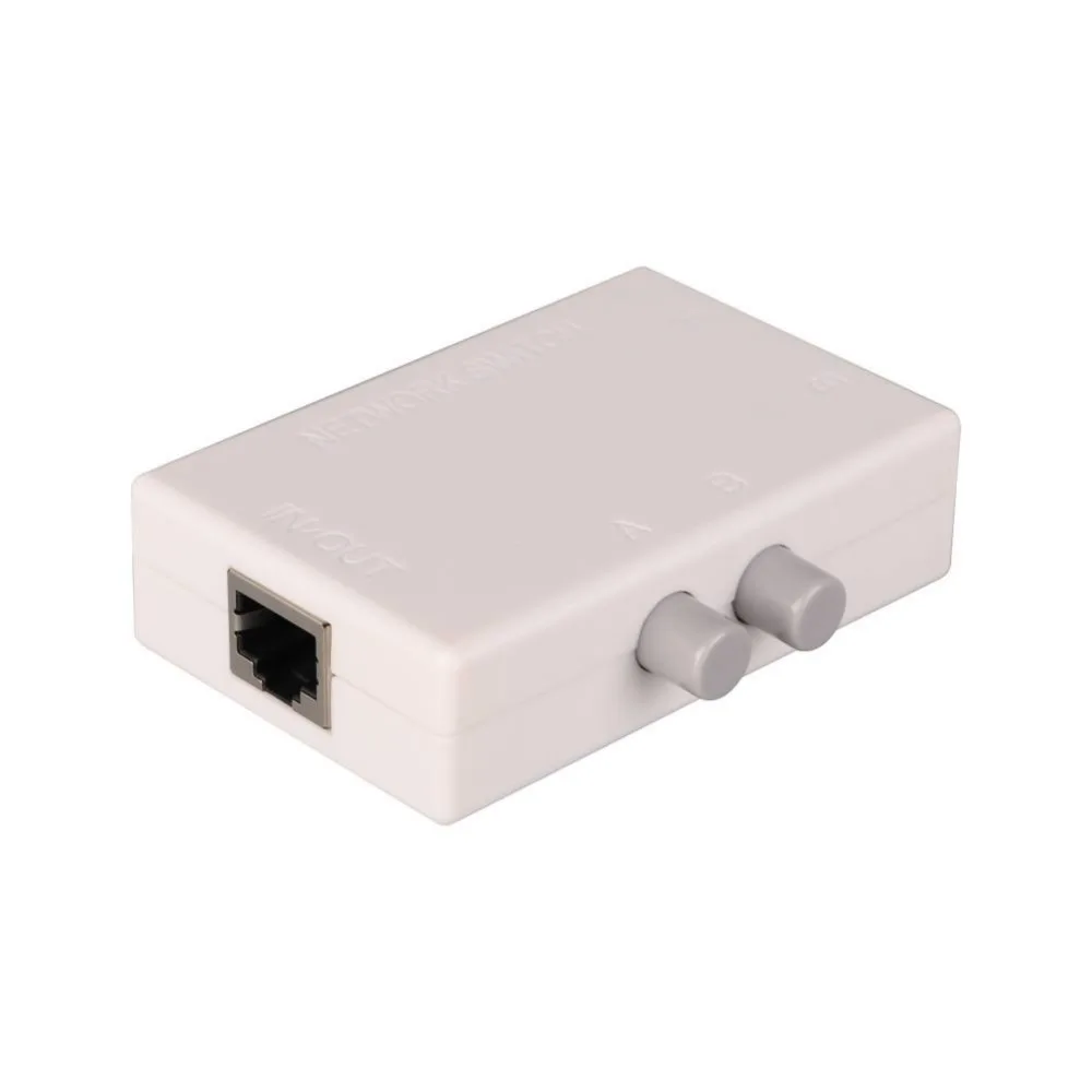 2 порта RJ45 RJ-45 сетевой коммутатор коробка для Ethernet коммутатор двойной 2 способа руководство адаптер общего доступа концентратор