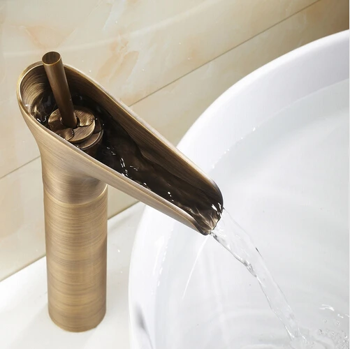 حوض الحنفيات الشلال الحمام العتيقة صنبور واحدة مقبض الغرور بالوعة صنبور حوض خلاط الطابق الخيالة الحمام Torneiras 8007