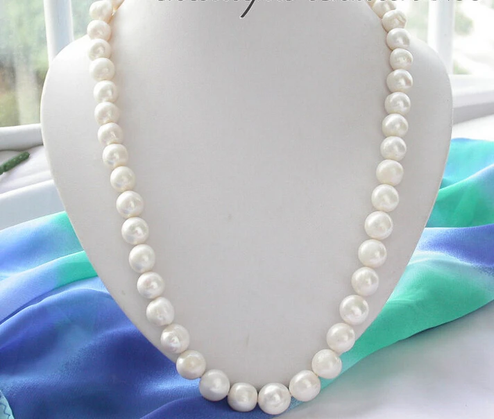 

Free shipping >>>>>z3463 17" 14MM WHITE ROUND FW CULTURED PEARL NECKLACE