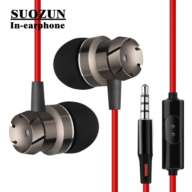 

SUOZUN Professional In-Ear Earphone Metal Heavy Bass Sound Quality Music Earphone High-End Headset fone de ouvido
