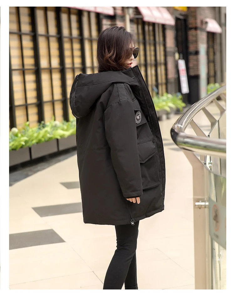 AYUNSUE, Женская куртка-пуховик, зимнее пальто, женская длинная парка с капюшоном, корейское толстое пальто, женские пуховики, KJ2698