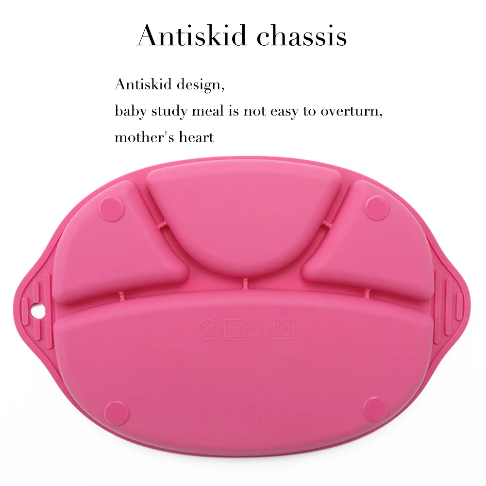 Baby Food Container Plate Silicone Children Placemat Dishes Anti-Slip Kids Feeding Plates Dishes Bowl Tableware Set FJ88