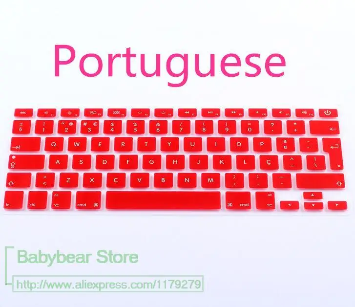 Португальский силиконовый чехол для ноутбука Macbook Air 13,3 клавиатура протектор для Macbook Air 13 pro 13 15 retina G6 беспроводной