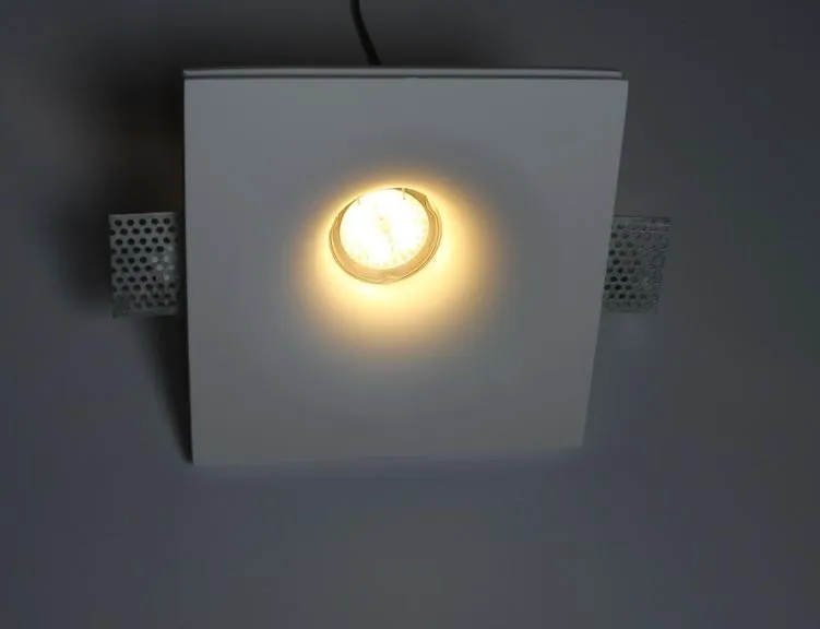 Светодиодный trimless гипсовый прожектор, гипс светильники направленного света, чистый белый trimless гипс потолочная лампа, Крытый настенный светильник с MR16 GU10 светодиодный bu, фунты