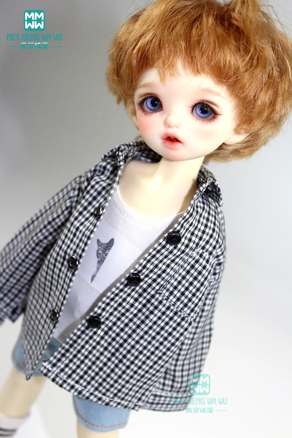 BJD accessories for 27cm-30cm 1/6 BJD YOSD doll clothes fashion Printed shirt Vest, shorts