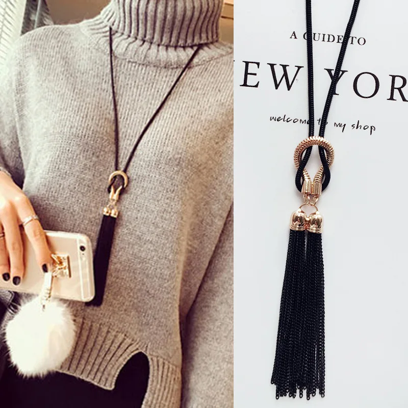

2017 Women New Arrival Exquisite Charm Pendant Necklaces Tassel Sweater Chain Long Necklace Chain Jewelry
